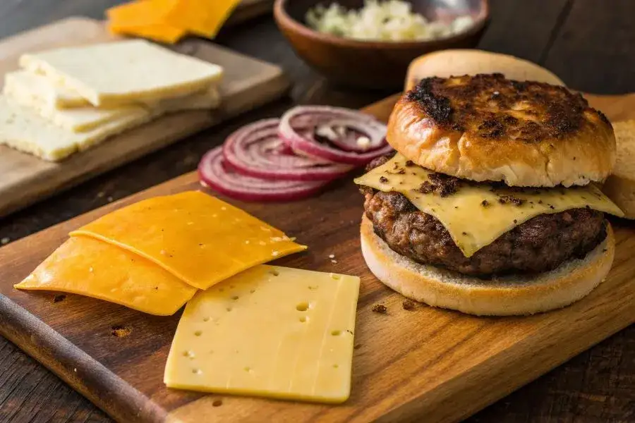 Różne sery do burgerów wołowych