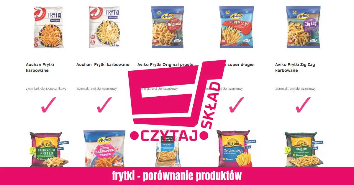 świeże frytki i mrożone frytki porównanie