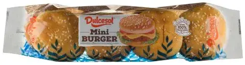 r&oacute;żne rodzaje mini bułek do burger&oacute;w w opakowaniach